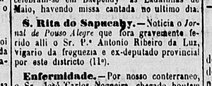 Notícia publicada no Baependyano, em maio de 1885